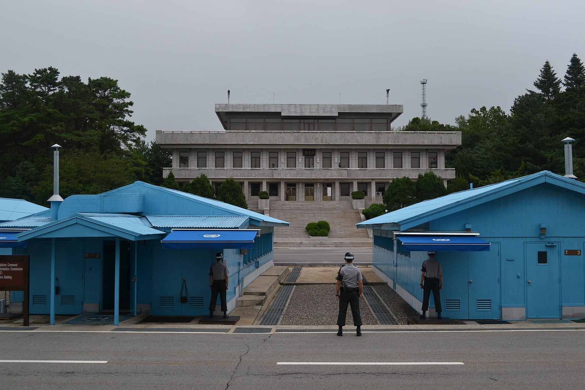 Korean Demilitarized Zone landscape representing Seoul-Pyongyang military tensions